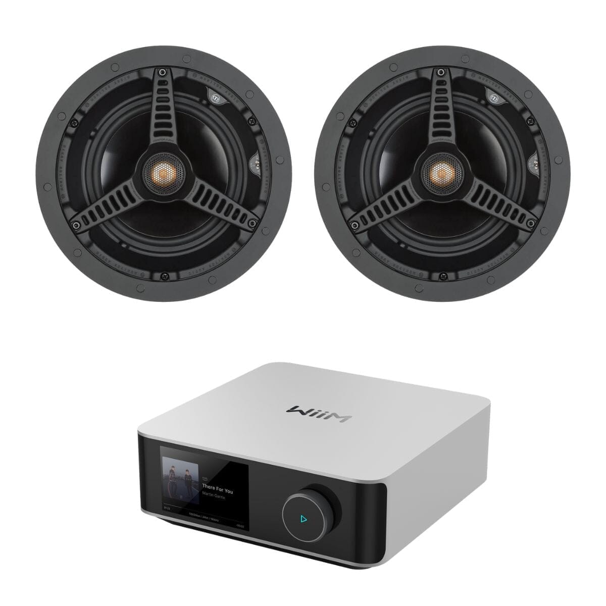 WiiM AMP Ultra + Monitor Audio C180 Ceiling Speakers - 8" In Ceiling Speaker Systems WiiM / Monitor Audio Silver 
