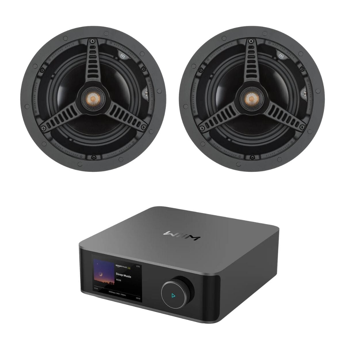 WiiM AMP Ultra + Monitor Audio C180 Ceiling Speakers - 8" In Ceiling Speaker Systems WiiM / Monitor Audio Space Grey 