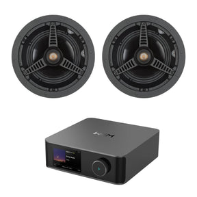 WiiM AMP Ultra + Monitor Audio C180 Ceiling Speakers - 8" In Ceiling Speaker Systems WiiM / Monitor Audio Space Grey 