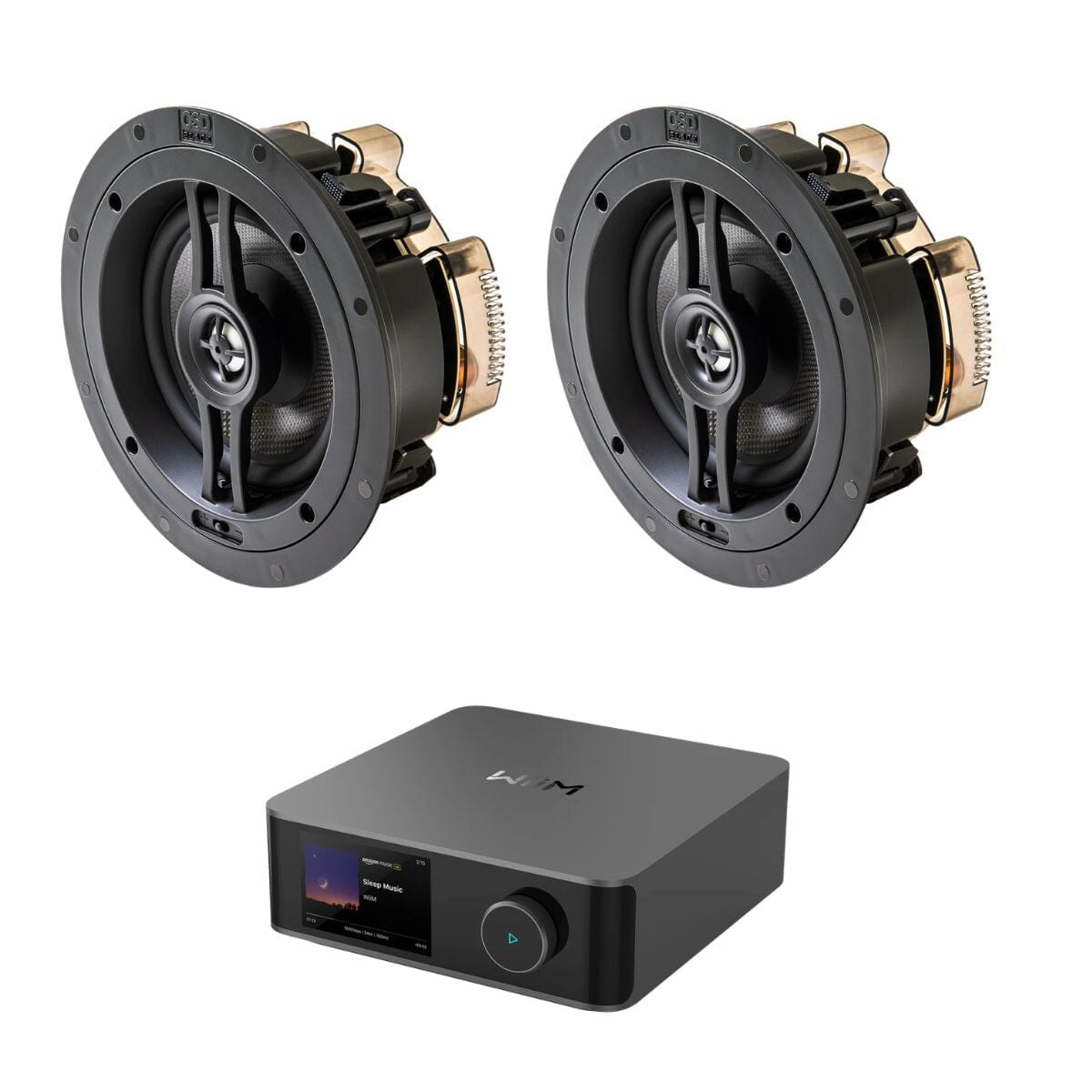 WiiM AMP Ultra + OSD Audio R83 8" Ceiling Speakers (Pair) In Ceiling Speaker Systems WiiM / OSD Audio 