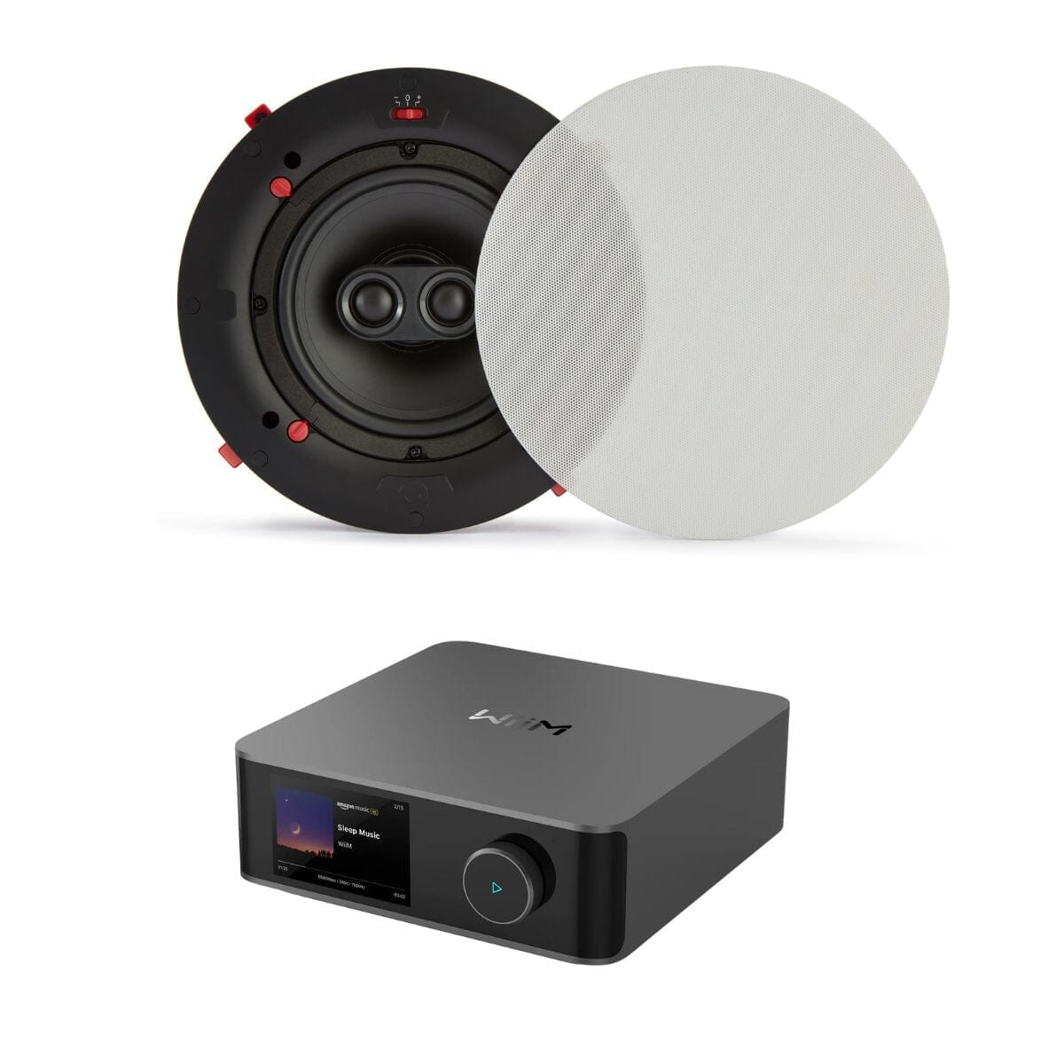 WiiM AMP Ultra + QI65CWE 6.5" Bathroom Ceiling Speaker System with Wi-Fi & Bluetooth In Ceiling Speaker Systems WiiM / Q Acoustics Single Stereo 