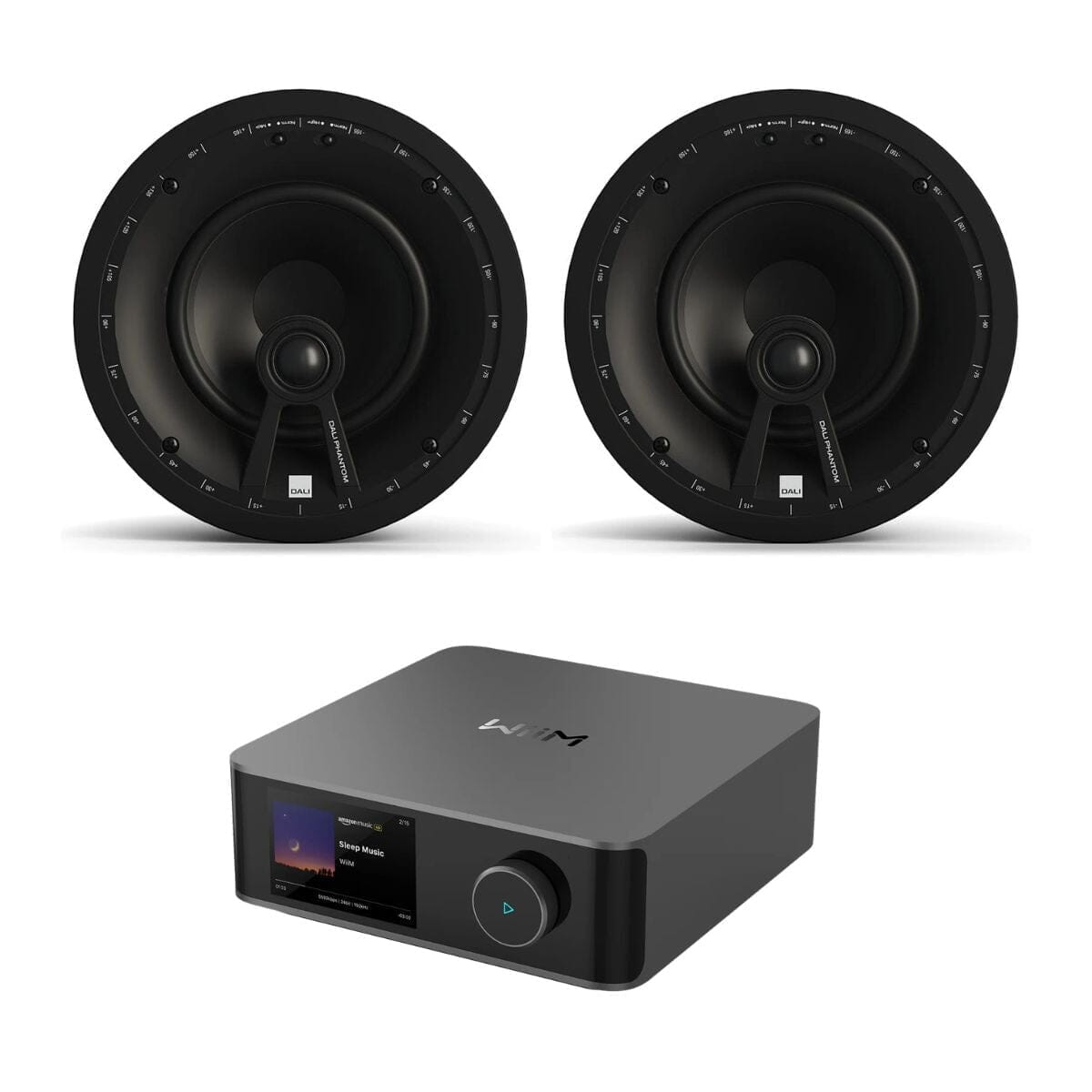WiiM AMP Ultra Wi-Fi & Bluetooth Amplifier + DALI Phantom E-80 WR 8" Ceiling Speakers In Ceiling Speaker Systems WiiM / DALI 