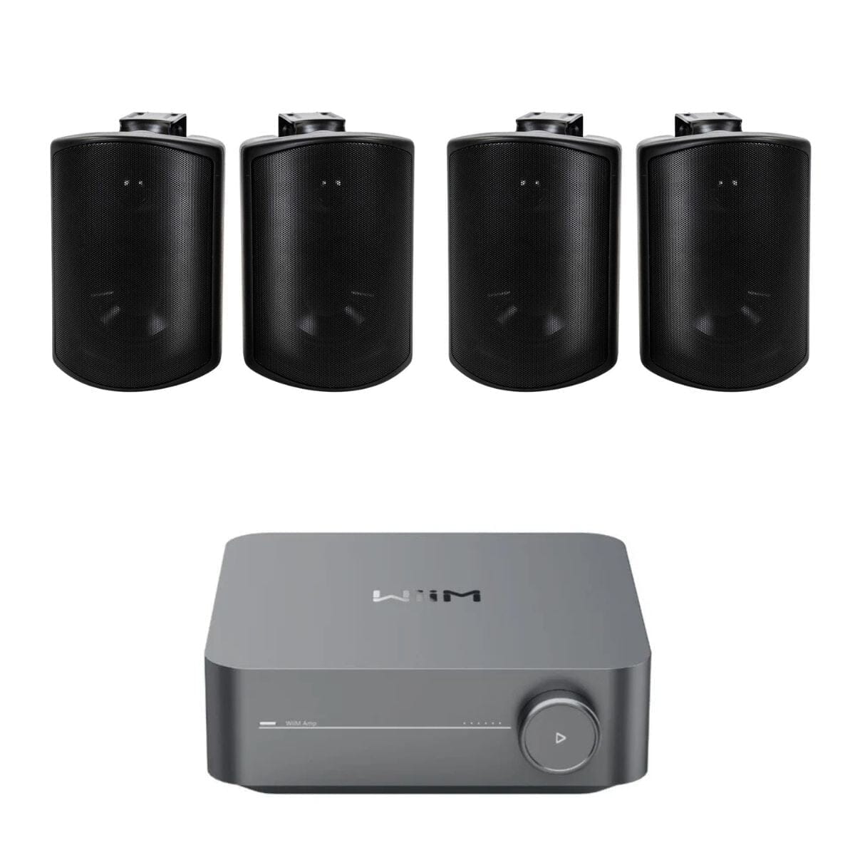 WiiM AMP Wi-Fi & Bluetooth Amplifier + Elipson RAIN 4" Outdoor Speakers (Pair) Outdoor Speaker Systems WiiM / Elipson Black Two Pairs 