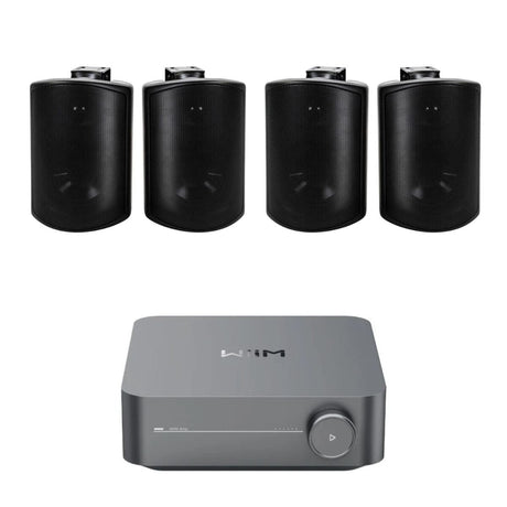 WiiM AMP Wi-Fi & Bluetooth Amplifier + Elipson RAIN 4" Outdoor Speakers (Pair) Outdoor Speaker Systems WiiM / Elipson Black Two Pairs 