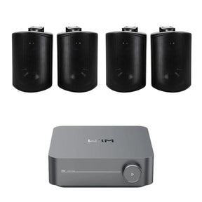 WiiM AMP Wi-Fi & Bluetooth Amplifier + Elipson RAIN 6.5" Outdoor Speakers (Pair) Outdoor Speaker Systems WiiM / Elipson Black Two Pairs 