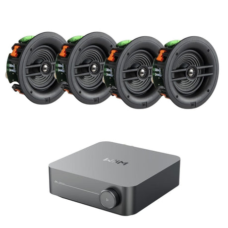 WiiM AMP Wi-Fi & Bluetooth Amplifier + JBL Stage 260C 6.5" Ceiling Speakers In Ceiling Speaker Systems WiiM / JBL Two Pairs 