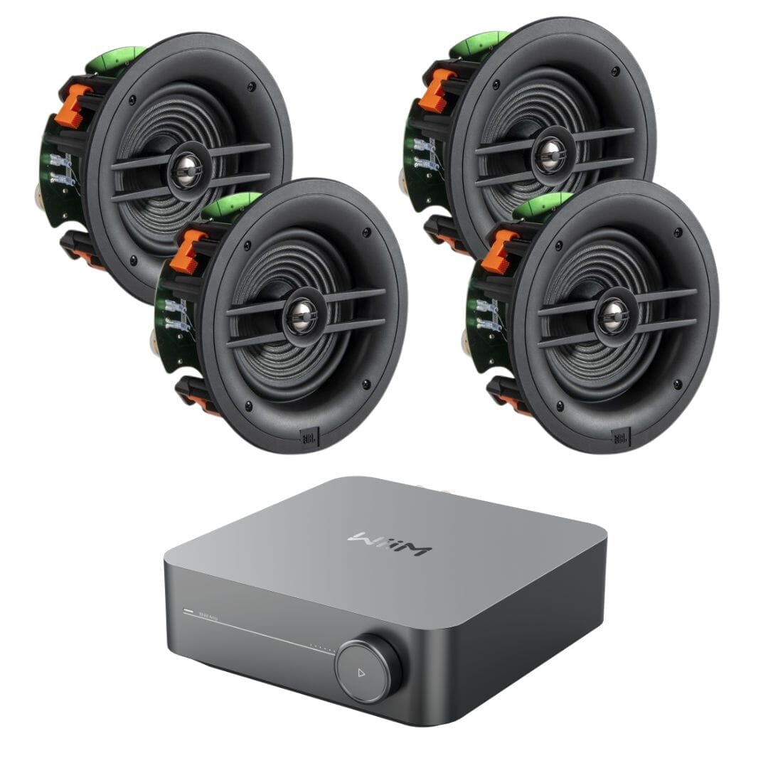 WiiM AMP Wi-Fi & Bluetooth Amplifier + JBL Stage 280C 8" Ceiling Speakers In Ceiling Speaker Systems WiiM / JBL Two Pairs 