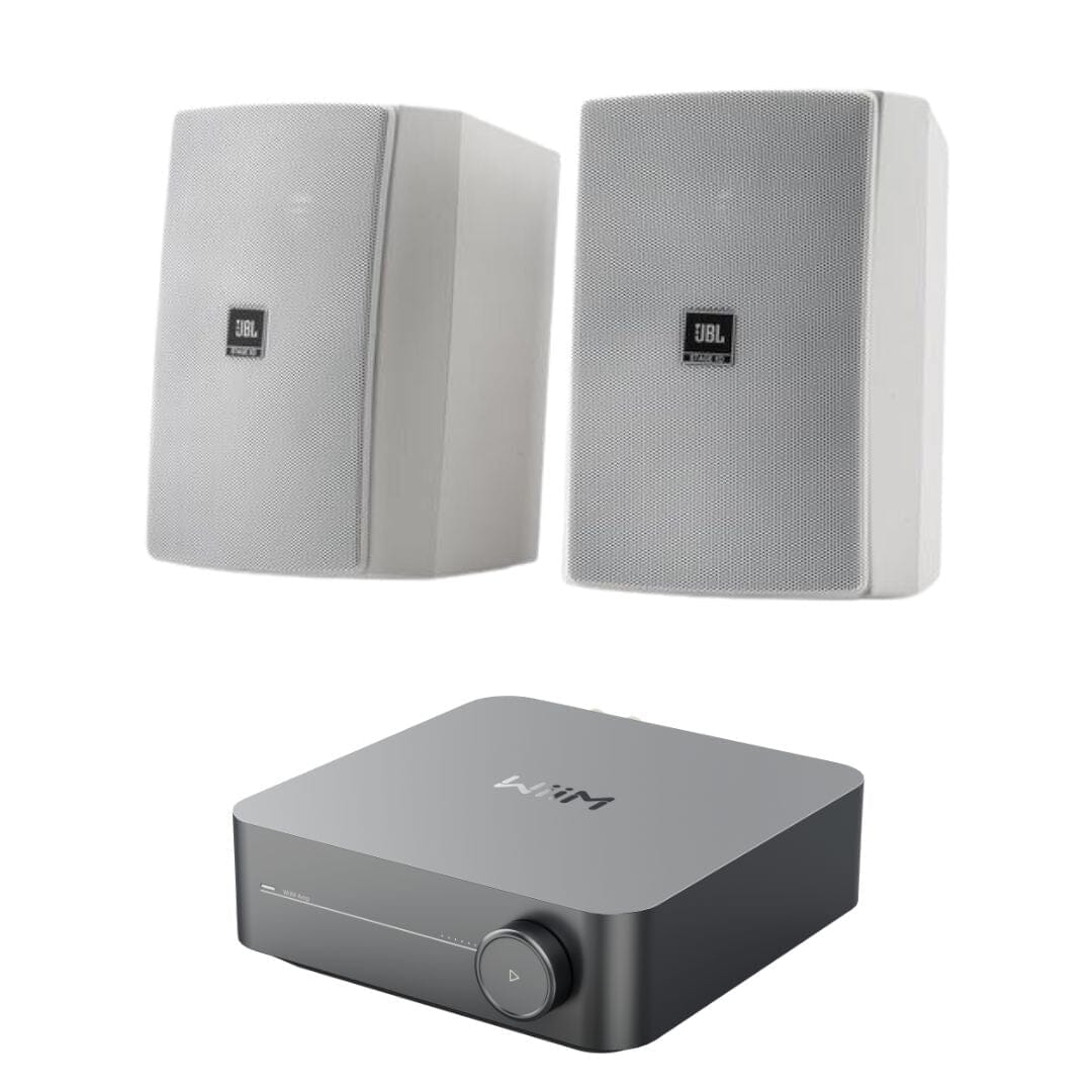WiiM AMP Wi-Fi & Bluetooth Amplifier + JBL Stage XD 5.25" Outdoor Speakers Outdoor Speaker Systems WiiM / JBL White 