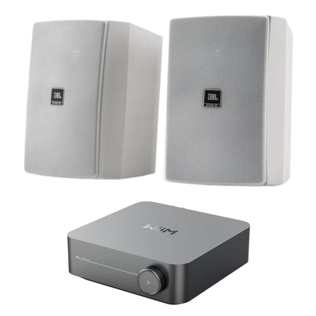 WiiM AMP Wi-Fi & Bluetooth Amplifier + JBL Stage XD 6.5" Outdoor Speakers Outdoor Speaker Systems WiiM / JBL White 