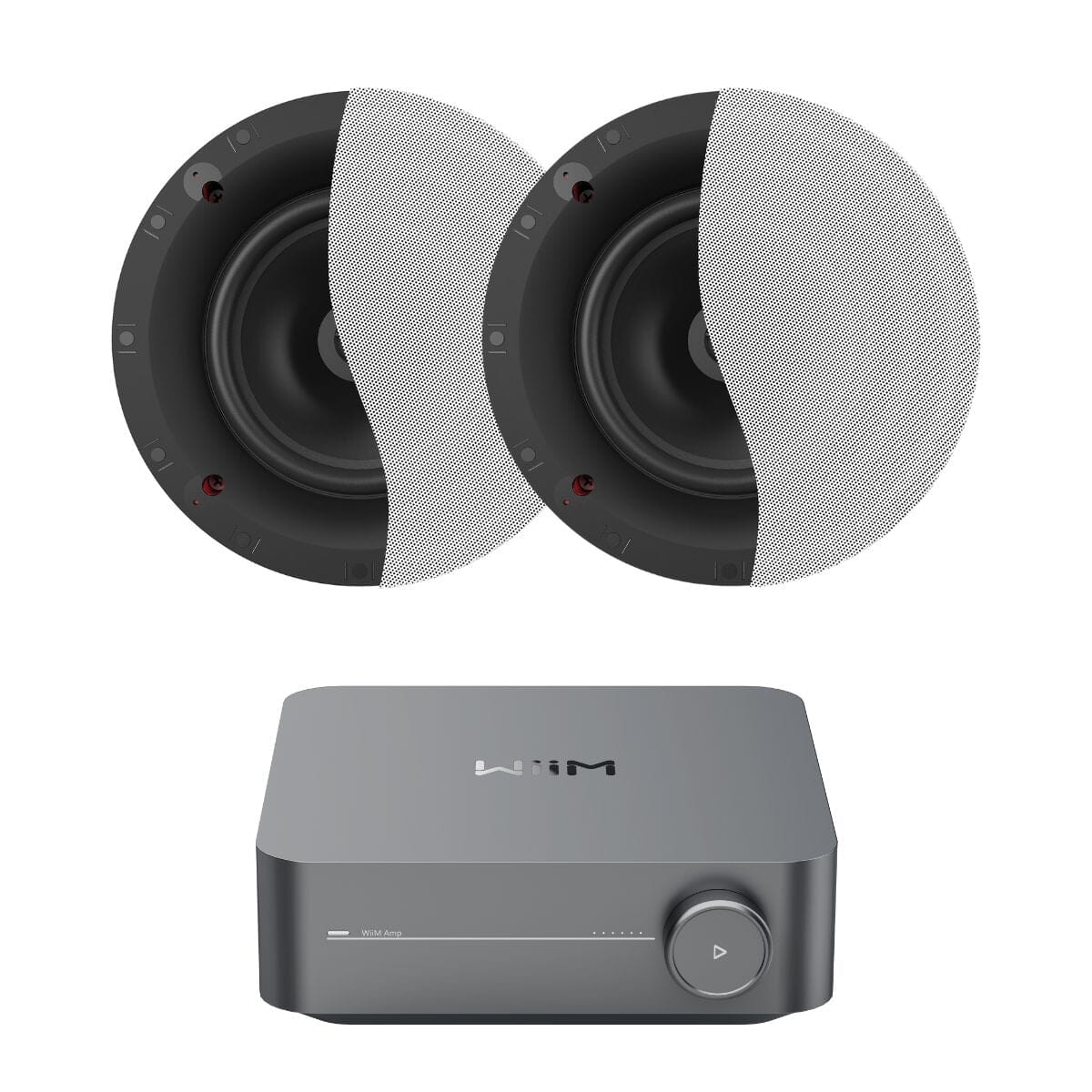 WiiM AMP Wi-Fi & Bluetooth Amplifier + Klipsch CS-16C II 6.5" Ceiling Speakers In Ceiling Speaker Systems WiiM / Klipsch One Pair 