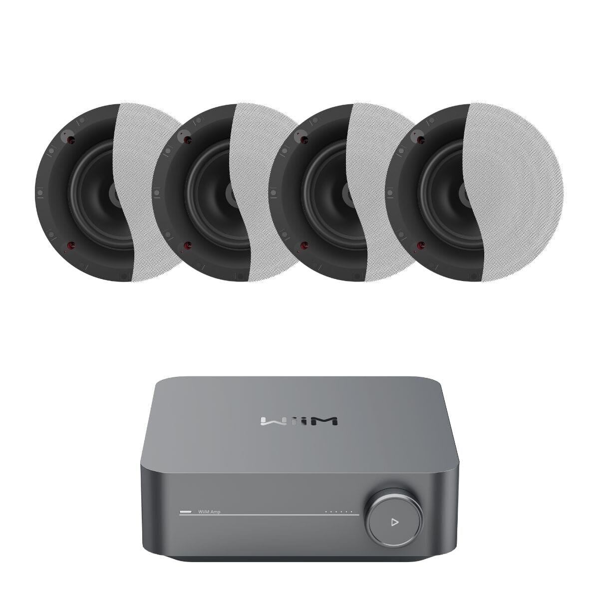 WiiM AMP Wi-Fi & Bluetooth Amplifier + Klipsch CS-16C II 6.5" Ceiling Speakers In Ceiling Speaker Systems WiiM / Klipsch Two Pairs 