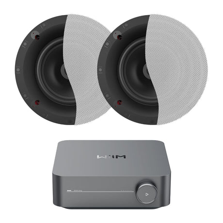 WiiM AMP Wi-Fi & Bluetooth Amplifier + Klipsch CS-18C 8" Ceiling Speakers In Ceiling Speaker Systems WiiM / Klipsch One Pair 