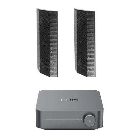 WiiM AMP Wi-Fi & Bluetooth Amplifier + Lithe Audio IO1 Passive Speakers Outdoor Speaker Systems WiiM / Lithe Audio One Pair Black 