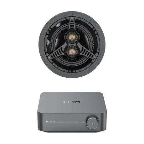 WiiM AMP Wi-Fi & Bluetooth Amplifier + Monitor Audio C165-T2 6.5" Stereo Ceiling Speaker In Ceiling Speaker Systems WiiM / Monitor Audio 