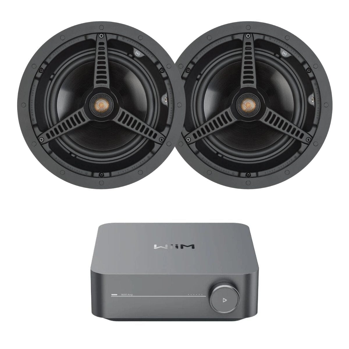 WiiM AMP Wi-Fi & Bluetooth Amplifier + Monitor Audio C180 8" Ceiling Speakers (Pair) In Ceiling Speaker Systems WiiM / Monitor Audio 