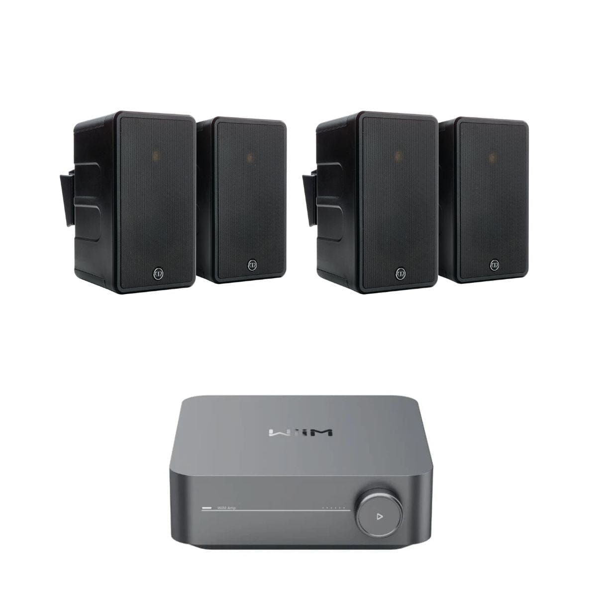 WiiM AMP Wi-Fi & Bluetooth Amplifier + Monitor Audio Climate 50 5.5" Outdoor Speakers (Pair) Outdoor Speaker Systems WiiM / Monitor Audio Black Two Pairs 