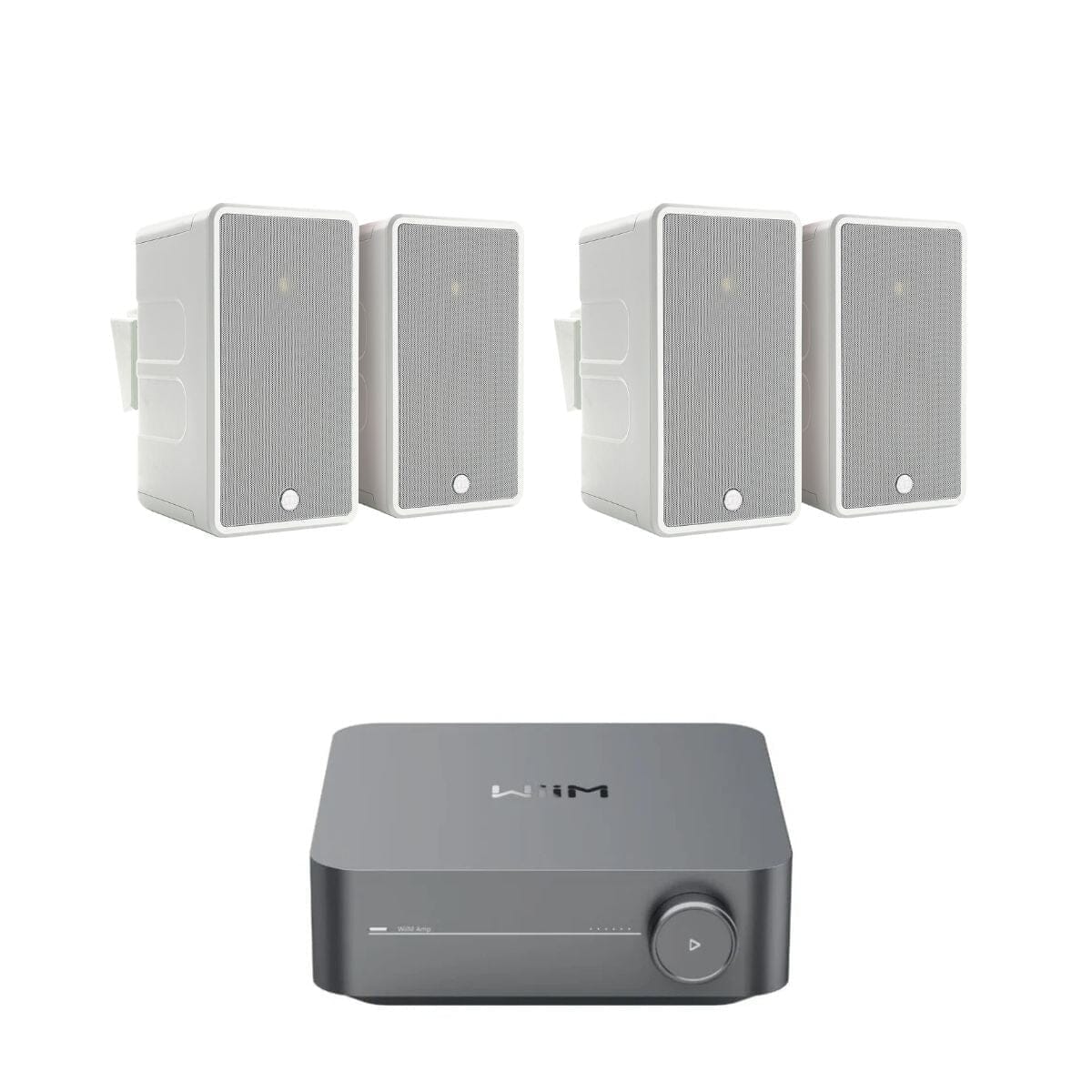 WiiM AMP Wi-Fi & Bluetooth Amplifier + Monitor Audio Climate 50 5.5" Outdoor Speakers (Pair) Outdoor Speaker Systems WiiM / Monitor Audio White Two Pairs 