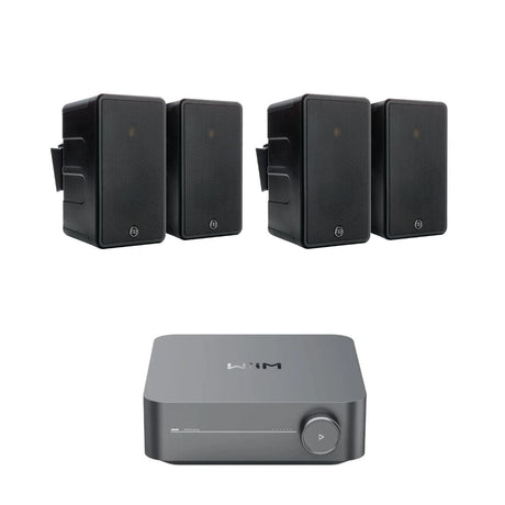 WiiM AMP Wi-Fi & Bluetooth Amplifier + Monitor Audio Climate 60 6.5" Outdoor Speakers (Pair) Outdoor Speaker Systems WiiM / Monitor Audio Black Two Pairs 