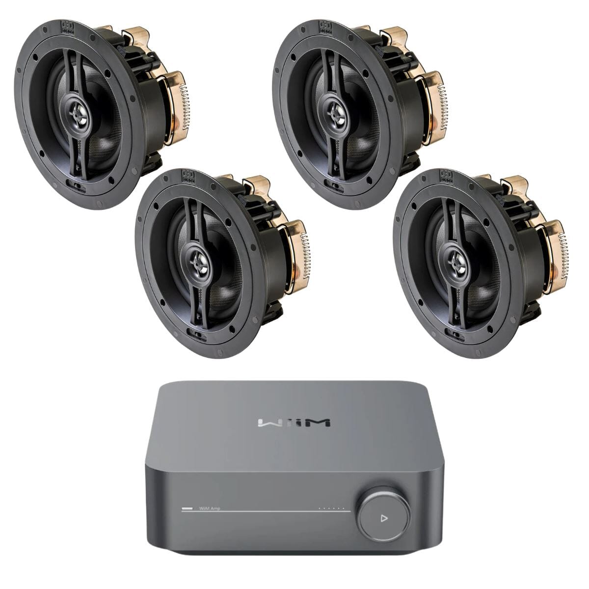 WiiM AMP Wi-Fi & Bluetooth Amplifier + OSD Audio Black Series R63 6.5" Ceiling Speakers In Ceiling Speaker Systems WiiM / OSD Audio Two Pairs 
