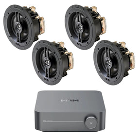 WiiM AMP Wi-Fi & Bluetooth Amplifier + OSD Audio Black Series R63 6.5" Ceiling Speakers In Ceiling Speaker Systems WiiM / OSD Audio Two Pairs 