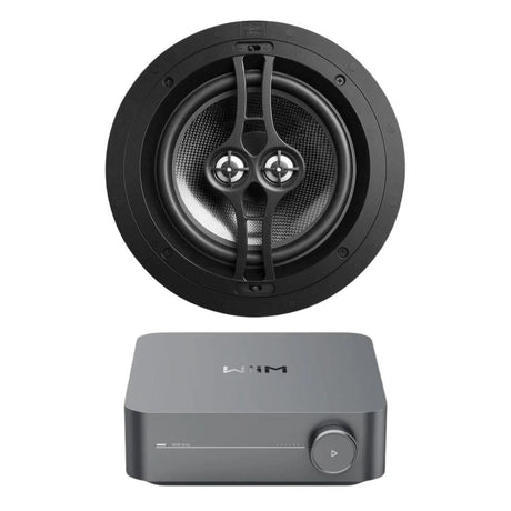 WiiM AMP Wi-Fi & Bluetooth Amplifier + OSD Audio Black Series R83DT 8" Single Stereo Ceiling Speaker In Ceiling Speaker Systems WiiM / OSD Audio 