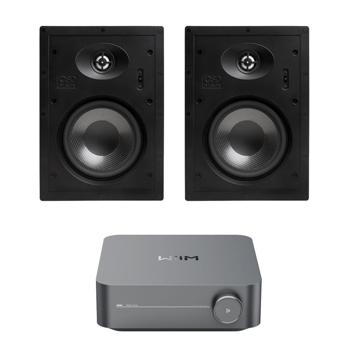 WiiM AMP Wi-Fi & Bluetooth Amplifier + OSD Audio T63 In Wall Speakers (Pair) In Wall Speaker Systems WiiM / OSD Audio 