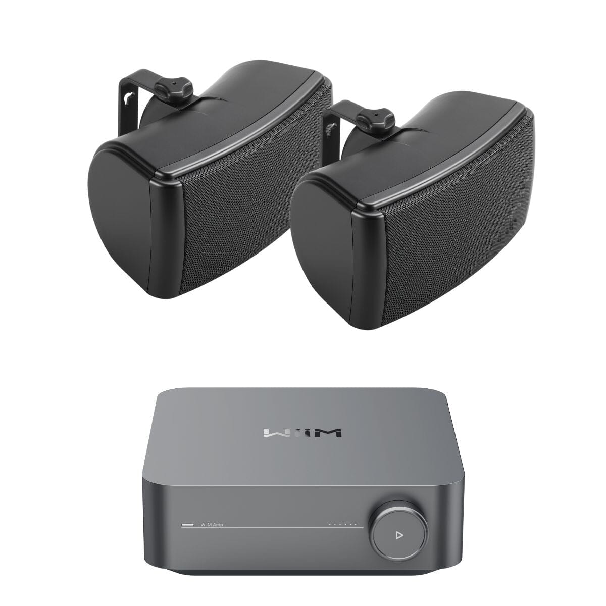 WiiM AMP Wi-Fi & Bluetooth Amplifier + Q Acoustics QI45EW 4.5" Outdoor Speakers Outdoor Speaker Systems WiiM / Q Acoustics One Pair Black 
