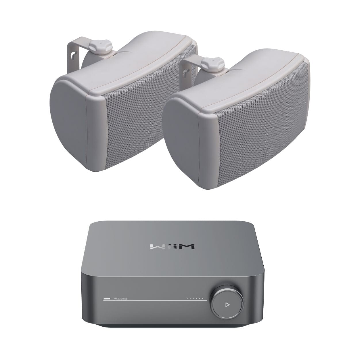 WiiM AMP Wi-Fi & Bluetooth Amplifier + Q Acoustics QI45EW 4.5" Outdoor Speakers Outdoor Speaker Systems WiiM / Q Acoustics One Pair White 