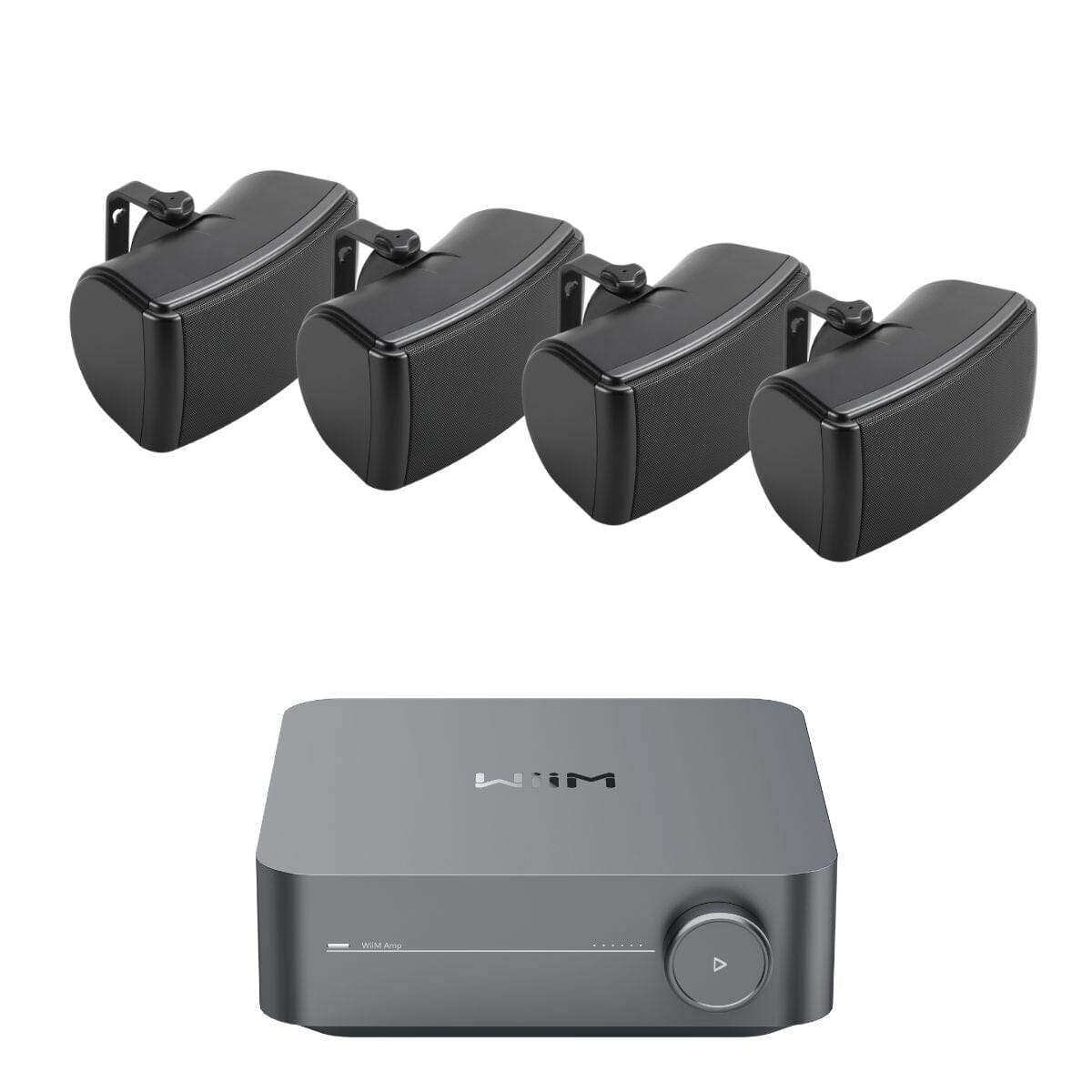 WiiM AMP Wi-Fi & Bluetooth Amplifier + Q Acoustics QI45EW 4.5" Outdoor Speakers Outdoor Speaker Systems WiiM / Q Acoustics Two Pairs Black 