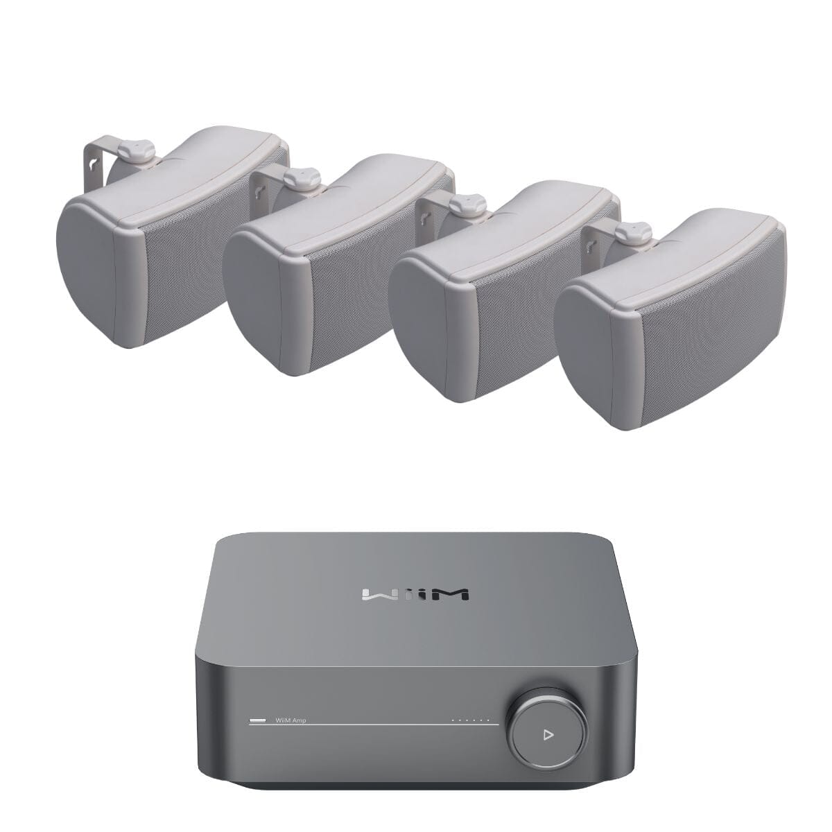 WiiM AMP Wi-Fi & Bluetooth Amplifier + Q Acoustics QI45EW 4.5" Outdoor Speakers Outdoor Speaker Systems WiiM / Q Acoustics Two Pairs White 