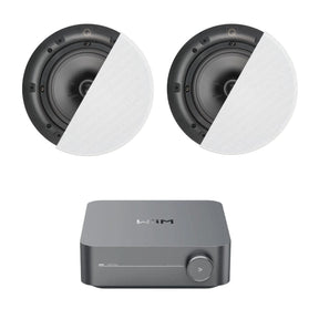 WiiM AMP Wi-Fi & Bluetooth Amplifier + Q Acoustics QI65C 6.5" Ceiling Speakers In Ceiling Speaker Systems WiiM / Q Acoustics One Pair 