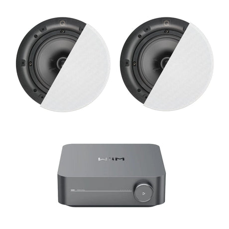 WiiM AMP Wi-Fi & Bluetooth Amplifier + Q Acoustics QI65C 6.5" Ceiling Speakers In Ceiling Speaker Systems WiiM / Q Acoustics One Pair 
