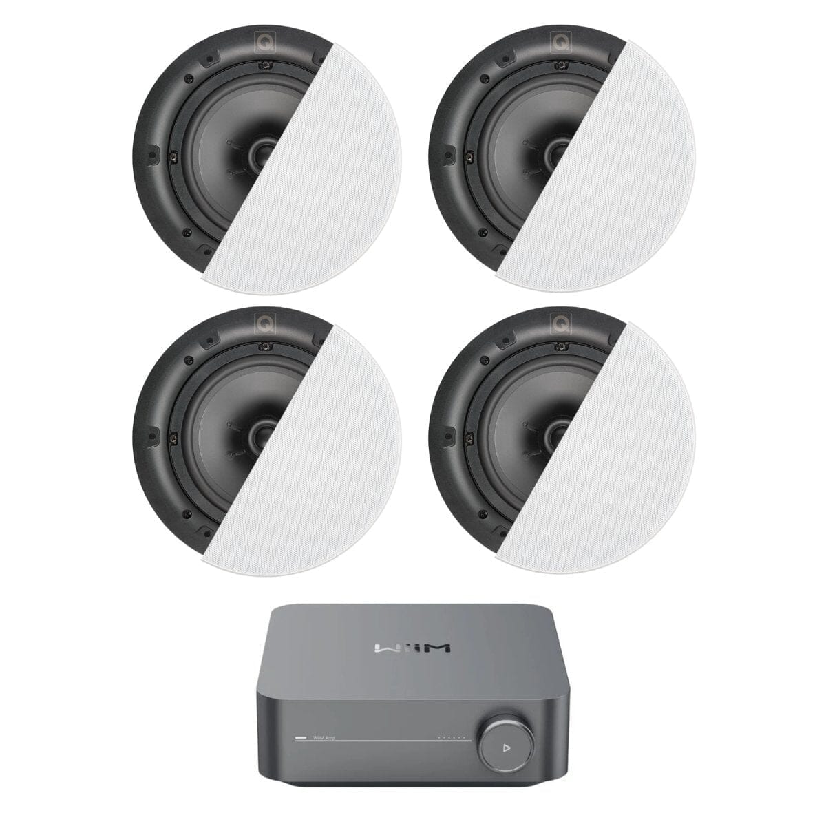 WiiM AMP Wi-Fi & Bluetooth Amplifier + Q Acoustics QI65C 6.5" Ceiling Speakers In Ceiling Speaker Systems WiiM / Q Acoustics Two Pairs 