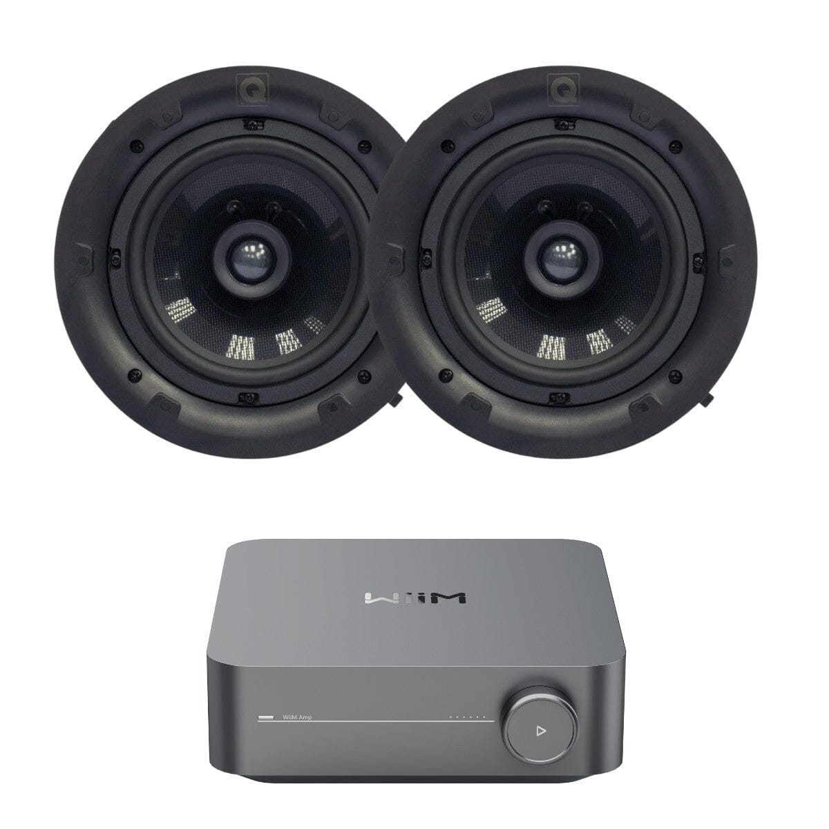 WiiM AMP Wi-Fi & Bluetooth Amplifier + Q Acoustics QI65CP 6.5" High Performance Ceiling Speakers In Ceiling Speaker Systems WiiM / Q Acoustics One Pair 