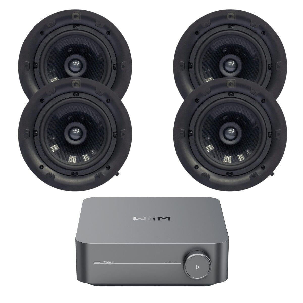 WiiM AMP Wi-Fi & Bluetooth Amplifier + Q Acoustics QI65CP 6.5" High Performance Ceiling Speakers In Ceiling Speaker Systems WiiM / Q Acoustics Two Pairs 