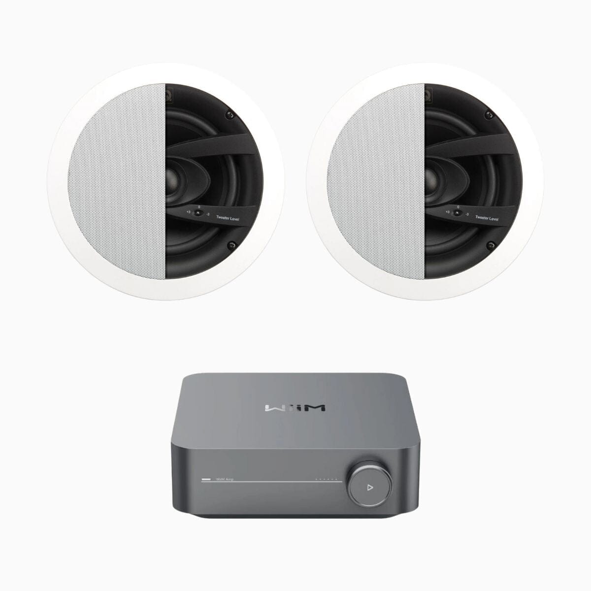 WiiM AMP Wi-Fi & Bluetooth Amplifier + Q Acoustics QI65CW 6.5" Water Resistant Ceiling Speakers In Ceiling Speaker Systems WiiM / Q Acoustics One Pair 