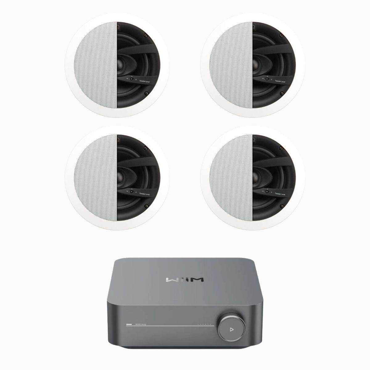 WiiM AMP Wi-Fi & Bluetooth Amplifier + Q Acoustics QI65CW 6.5" Water Resistant Ceiling Speakers In Ceiling Speaker Systems WiiM / Q Acoustics Two Pairs 