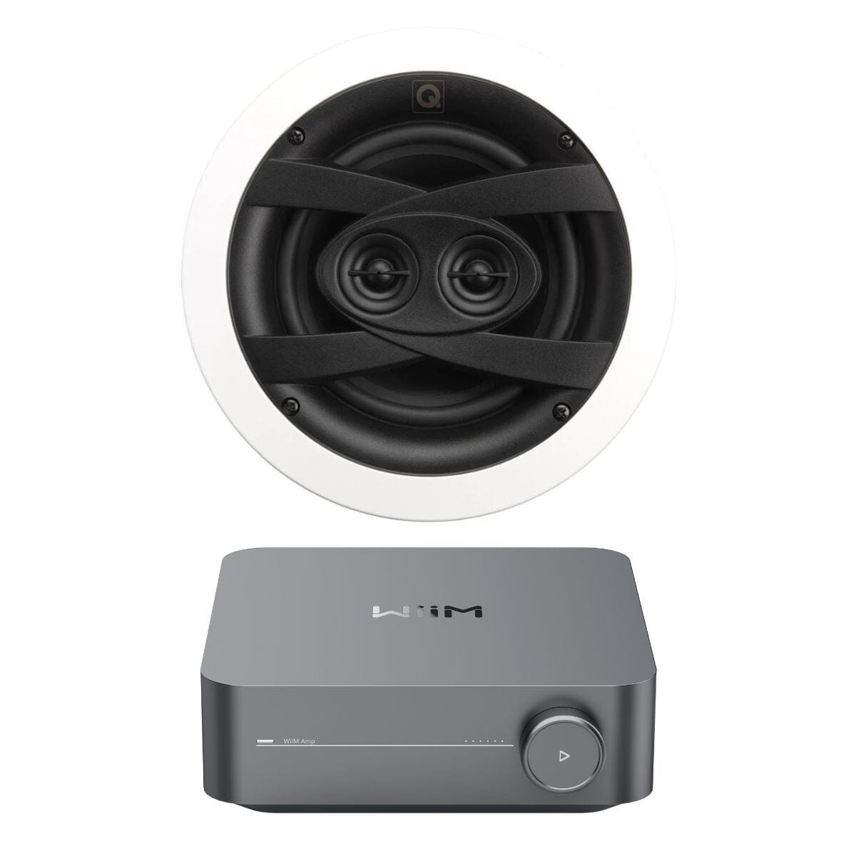 WiiM AMP Wi-Fi & Bluetooth Amplifier + Q Acoustics QI65CW-ST 6.5" Bathroom Ceiling Speaker In Ceiling Speaker Systems WiiM / Q Acoustics 