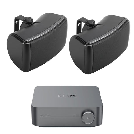 WiiM AMP Wi-Fi & Bluetooth Amplifier + Q Acoustics QI65EW 6.5" Outdoor Speakers Outdoor Speaker Systems WiiM / Q Acoustics One Pair Black 