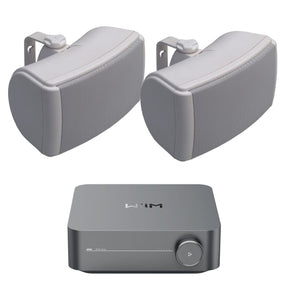 WiiM AMP Wi-Fi & Bluetooth Amplifier + Q Acoustics QI65EW 6.5" Outdoor Speakers Outdoor Speaker Systems WiiM / Q Acoustics One Pair White 