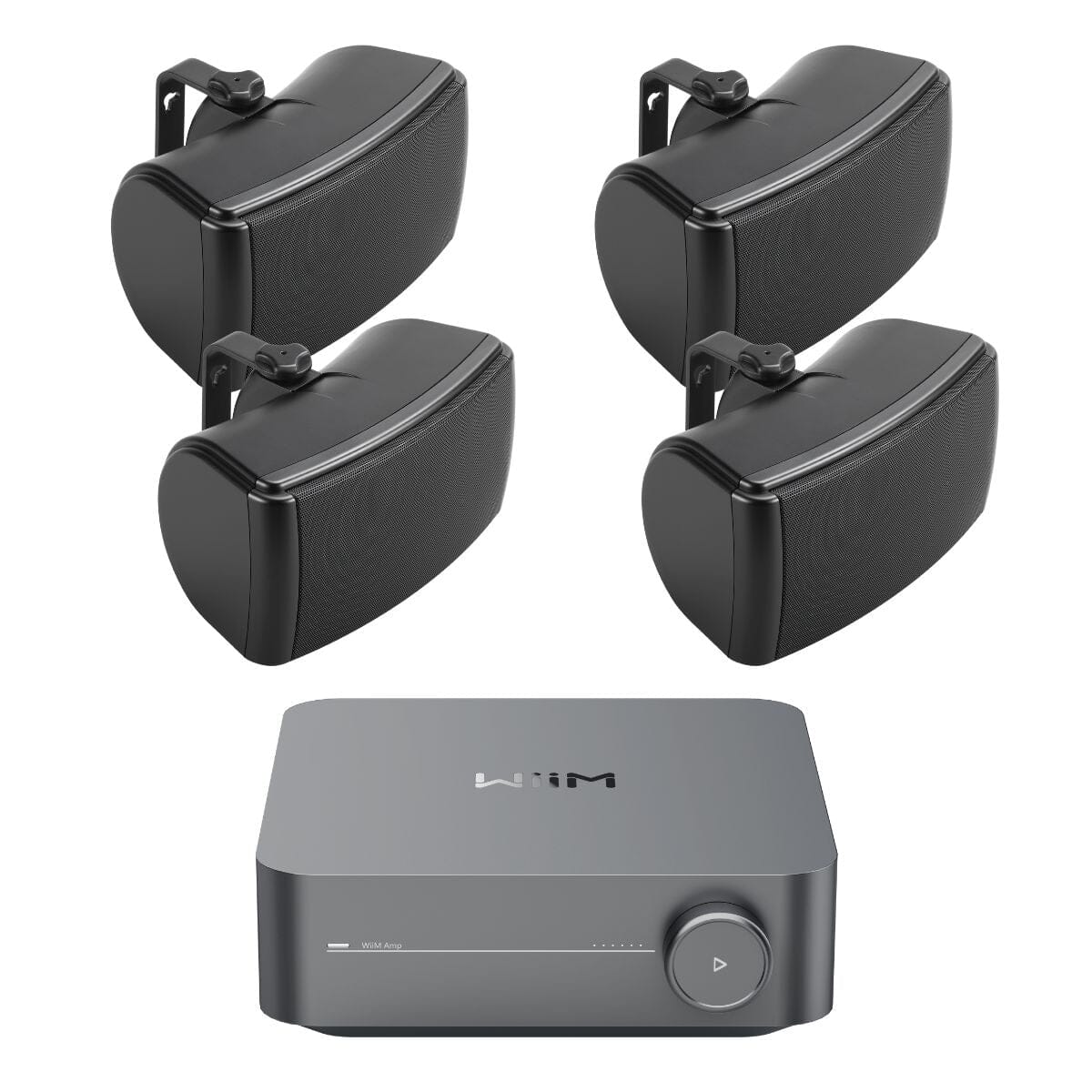 WiiM AMP Wi-Fi & Bluetooth Amplifier + Q Acoustics QI65EW 6.5" Outdoor Speakers Outdoor Speaker Systems WiiM / Q Acoustics Two Pairs Black 