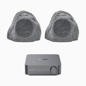 WiiM AMP Wi-Fi & Bluetooth Amplifier + Q Acoustics QI65LW Outdoor Rock Speakers Outdoor Speaker Systems WiiM / Q Acoustics One Pair 