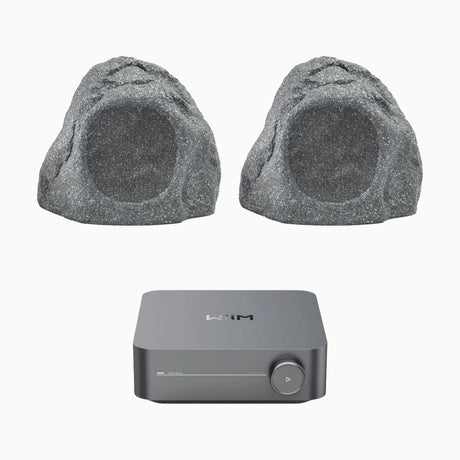 WiiM AMP Wi-Fi & Bluetooth Amplifier + Q Acoustics QI65LW Outdoor Rock Speakers Outdoor Speaker Systems WiiM / Q Acoustics One Pair 