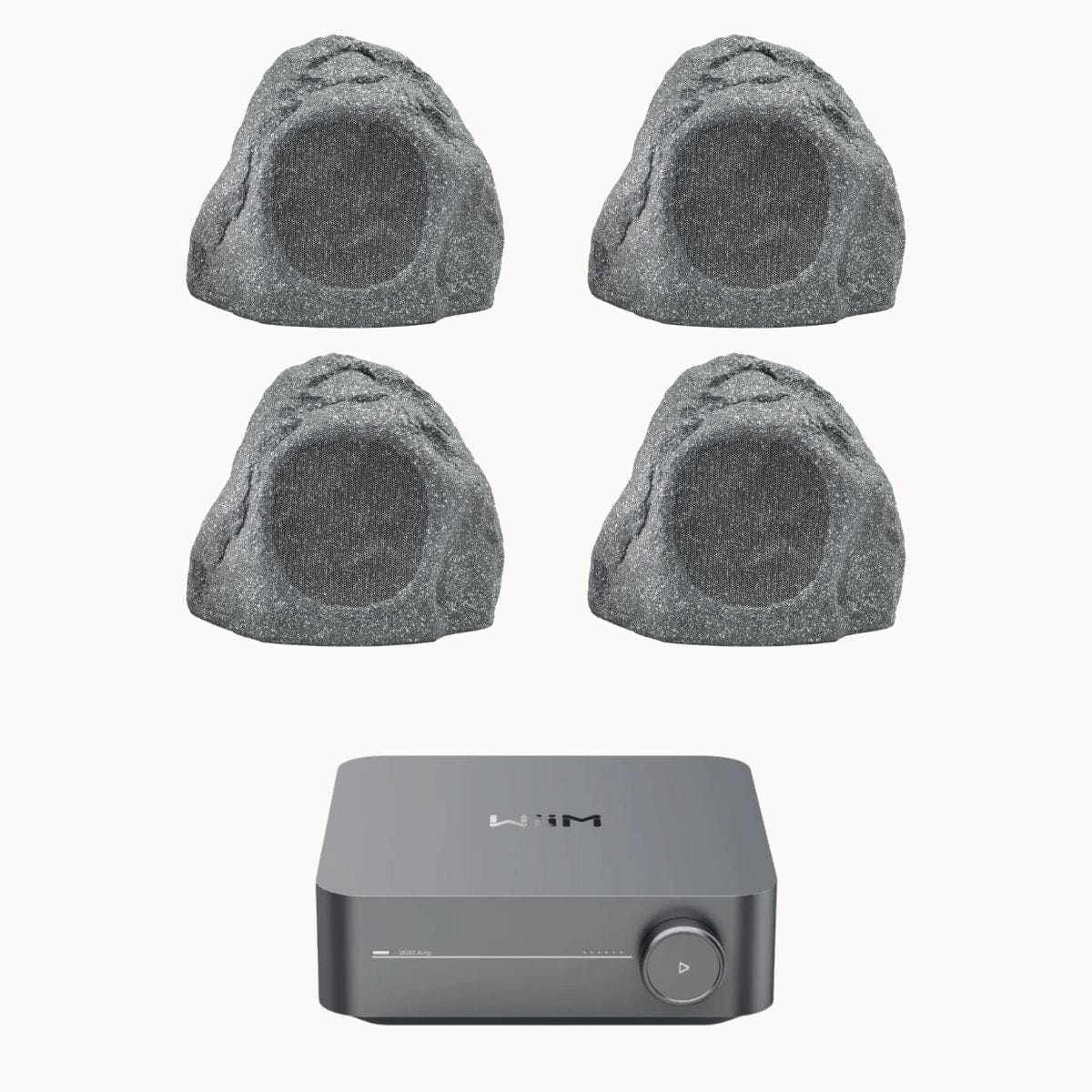 WiiM AMP Wi-Fi & Bluetooth Amplifier + Q Acoustics QI65LW Outdoor Rock Speakers Outdoor Speaker Systems WiiM / Q Acoustics Two Pairs 