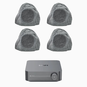 WiiM AMP Wi-Fi & Bluetooth Amplifier + Q Acoustics QI65LW Outdoor Rock Speakers Outdoor Speaker Systems WiiM / Q Acoustics Two Pairs 