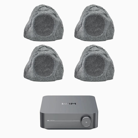 WiiM AMP Wi-Fi & Bluetooth Amplifier + Q Acoustics QI65LW Outdoor Rock Speakers Outdoor Speaker Systems WiiM / Q Acoustics Two Pairs 