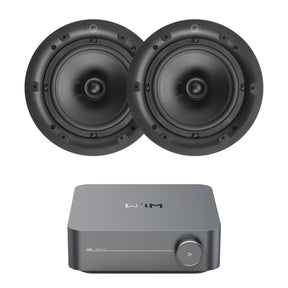WiiM AMP Wi-Fi & Bluetooth Amplifier + Q Acoustics QI80C 8" Ceiling Speakers In Ceiling Speaker Systems WiiM / Q Acoustics One Pair 