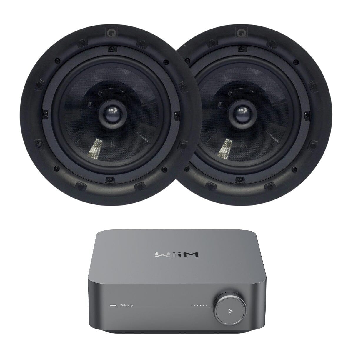 WiiM AMP Wi-Fi & Bluetooth Amplifier + Q Acoustics QI80CP 8" High Performance Ceiling Speakers In Ceiling Speaker Systems WiiM / Q Acoustics One Pair 