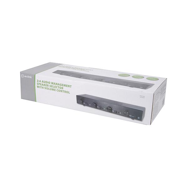 AV Link 2 Input : 4 Output Audio Management Speaker System Matrix with Volume Control Audio Accessories AV Link 