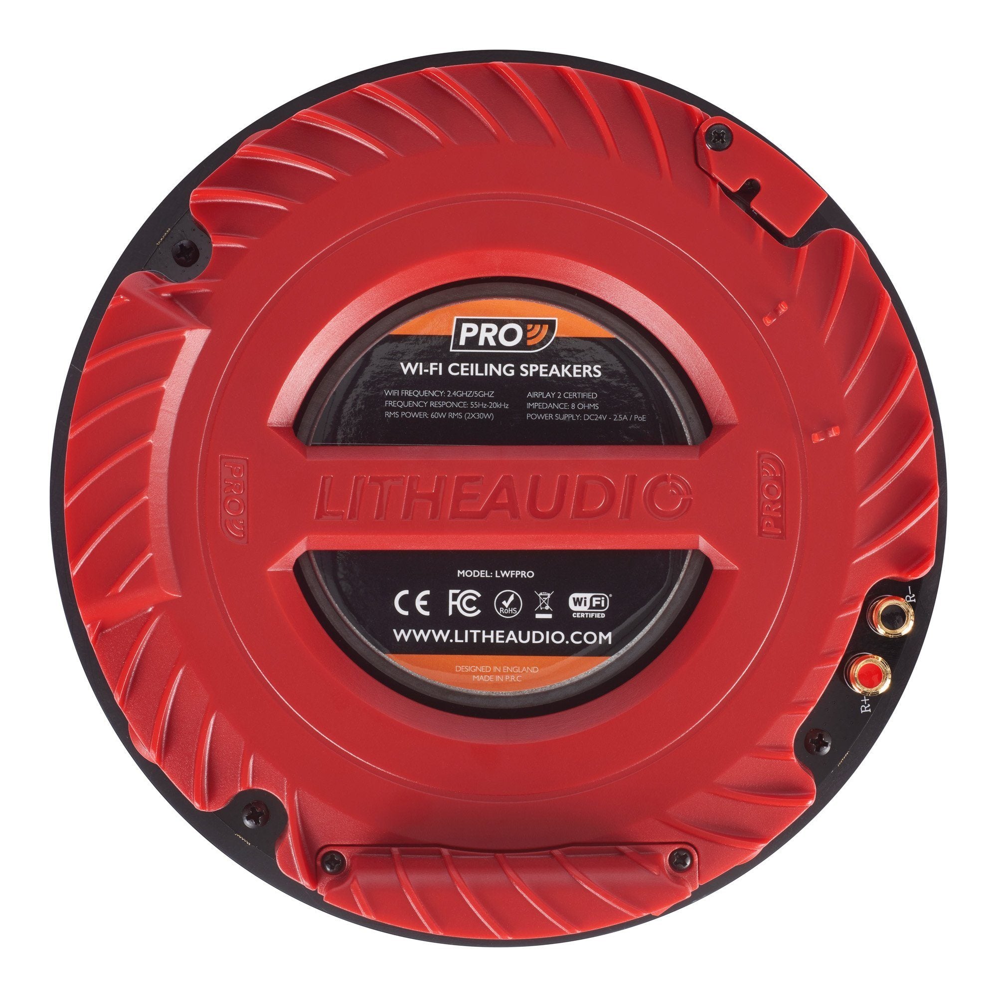 Lithe Audio Pro Series IP44 Bluetooth & Wi-Fi Ceiling Speaker (Pair) In Ceiling Speaker Systems Lithe Audio 